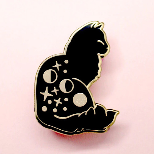 Glitter Punk Enamel Pin Celestial Cat