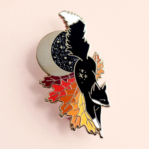 Glitter Punk Enamel Pin Fox (Autumn Fall Collection)