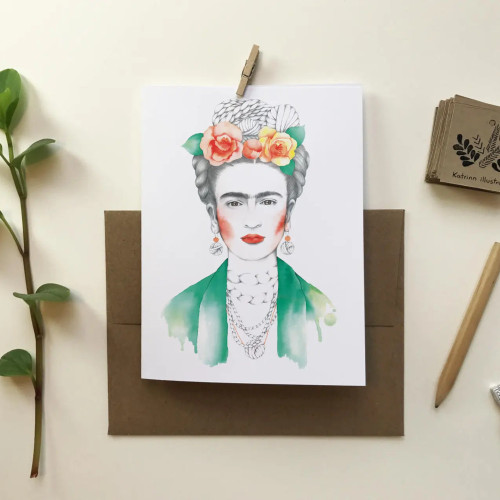 Katrinn Pelletier Greeting Card Frida Kahlo