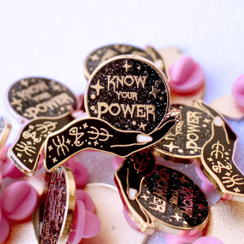 Glitter Punk Enamel Pin Know Your Power