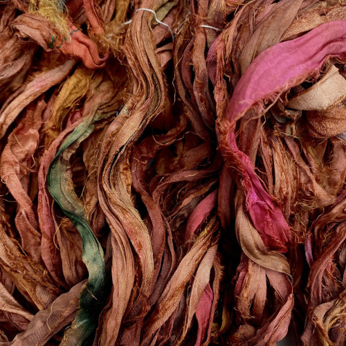 Frabjous Fibers Sari Ribbon Yarn Saffron