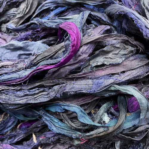 Frabjous Fibers Sari Ribbon Yarn Smoke