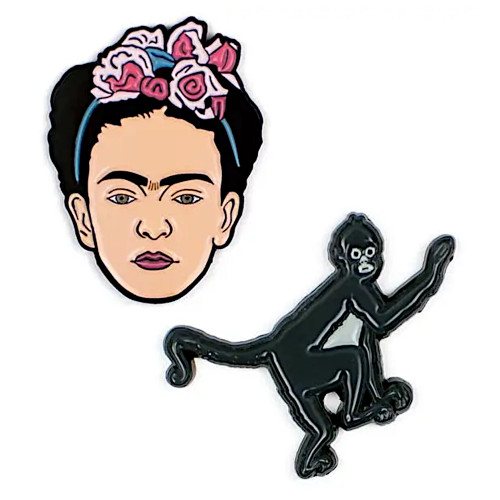 Unemployed Philosophers Guild Enamel Pin Frida & Monkey