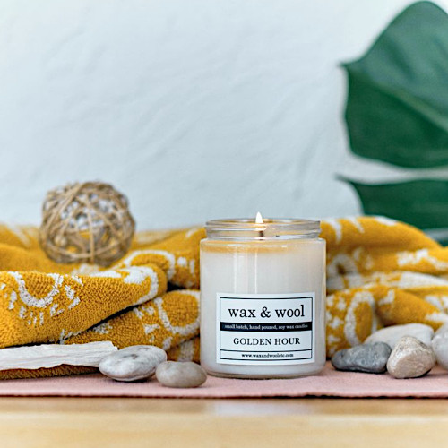 Wax and Wool Pure Soy Wax Candle Golden Hour