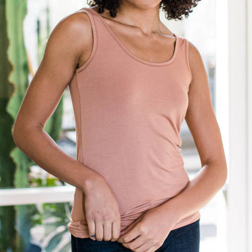 Yala Zia Layering Bamboo Tank Top Camel L