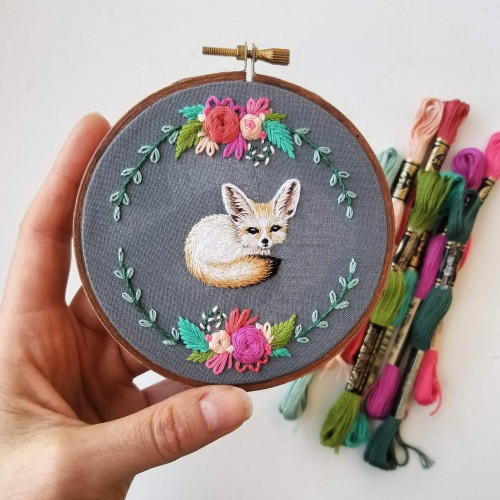 Jessica Long Embroidery Kit Fennec Fox