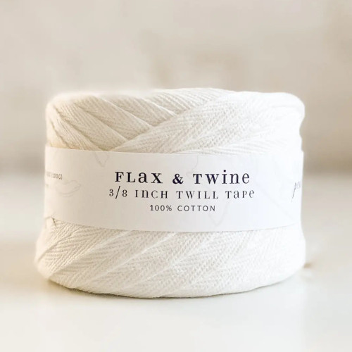 Flax & Twine Cotton Twill Tape 3/8" Pearl