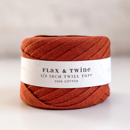 Flax & Twine Cotton Twill Tape 3/8" Terra Cotta