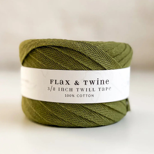 Flax & Twine Cotton Twill Tape 3/8" Olive