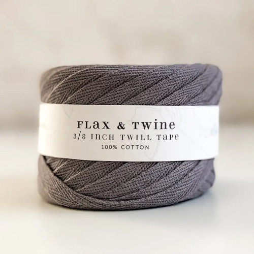 Flax & Twine Cotton Twill Tape 3/8" Slate