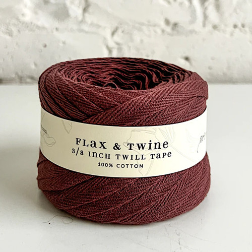 Flax & Twine Cotton Twill Tape 3/8" Rosewood