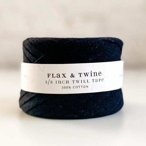 Flax & Twine Cotton Twill Tape 3/8" Ink