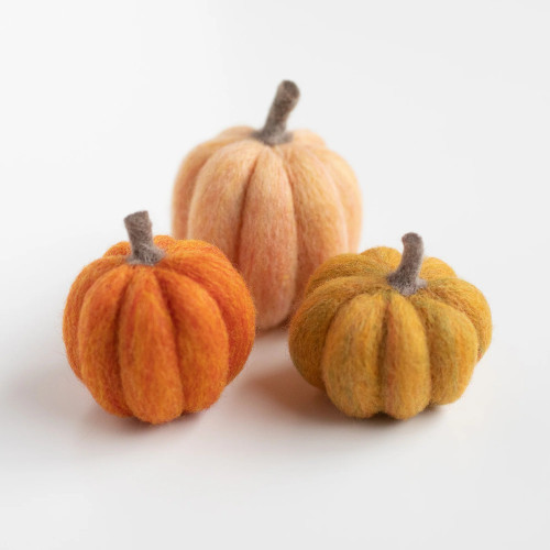 Felted Sky Pumpkin Trio Mini Sculpting with Wool Needle Felting Kit