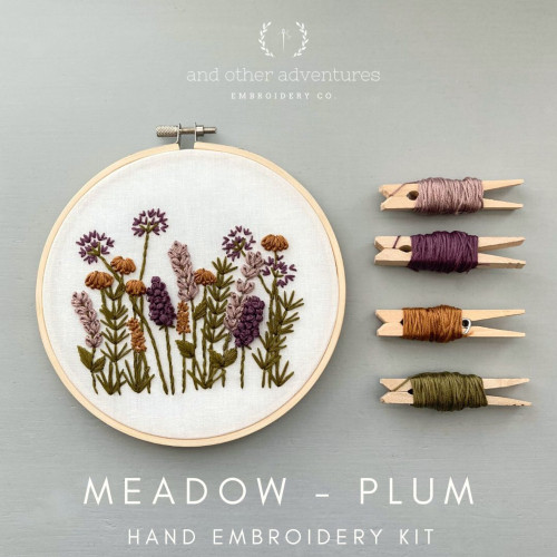 And Other Adventures Embroidery Co Embroidery Kit Meadow in Plum