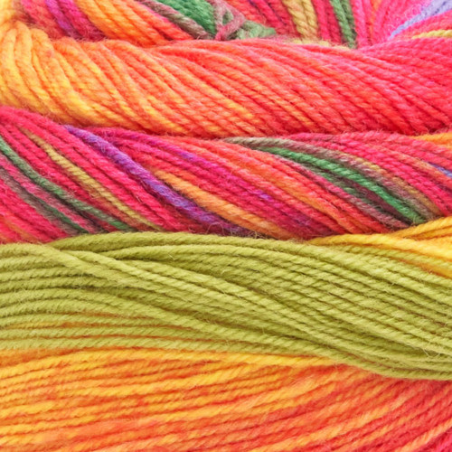 Laines du Nord Infinity Sock Yarn 012 Magenta (lime/green/orange/blue)