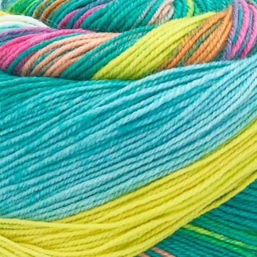 Laines du Nord Infinity Sock Yarn 013 Green (yellow/orange/pink)