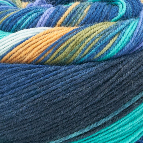 Laines du Nord Infinity Sock Yarn 015 Navy (lime/turquoise/denim/yellow)