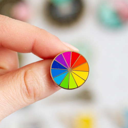 The Gray Muse Enamel Pin Rainbow Color Wheel (Mini)