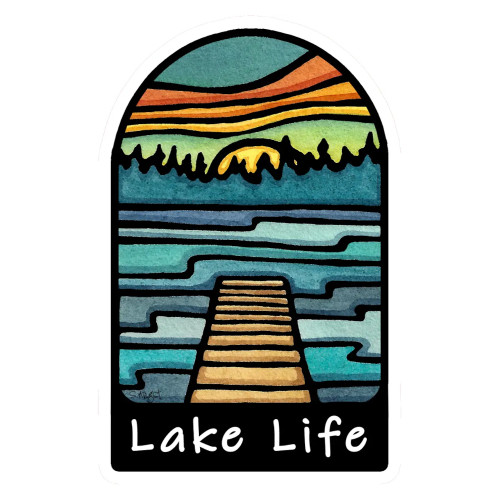 Sarah Angst Art Vinyl Sticker Lake Life