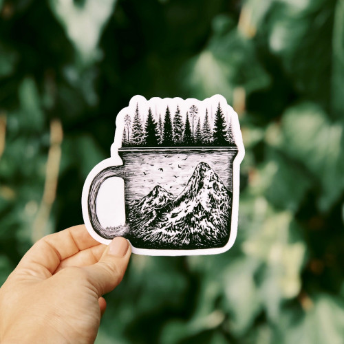 Kaari & Co. Vinyl Sticker Forested Coffee Mug