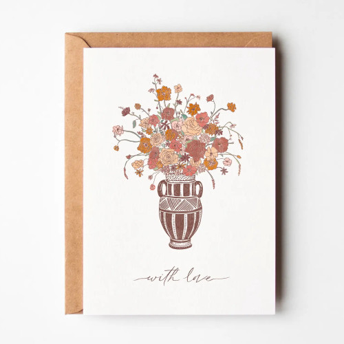 Kaari & Co. Greeting Card With Love, Floral Amphora