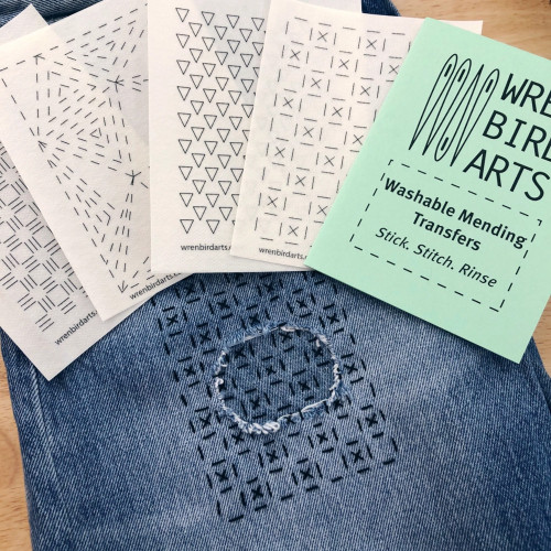 Wrenbirdarts Washable Mending Transfers #4 (Green)