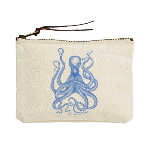 Potluck Press Canvas Pouch Blue Octopus