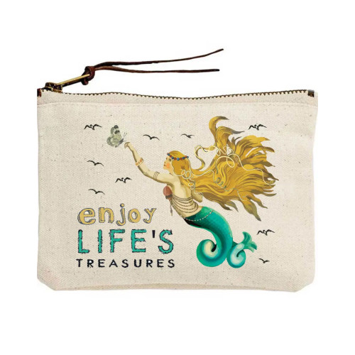 Potluck Press Canvas Pouch Enjoy Life's Treasures (Mermaid)