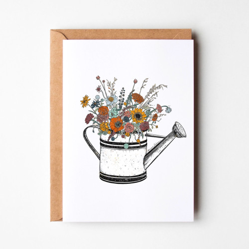 Kaari & Co. Greeting Card Floral Watering Can