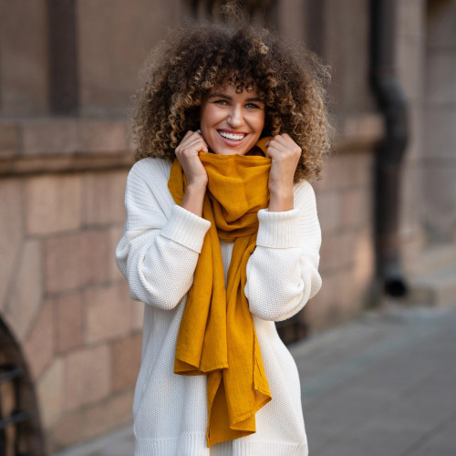Menique Scarf Spicy Yellow (18x79")