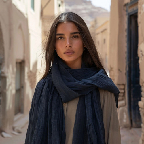 Menique Scarf Storm Blue (25.5x78.7")
