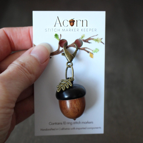 Never Not Knitting Stitch Marker Keeper Acorn