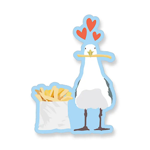 Apartment 2 Cards Vinyl Sticker Seagull with French Fries
