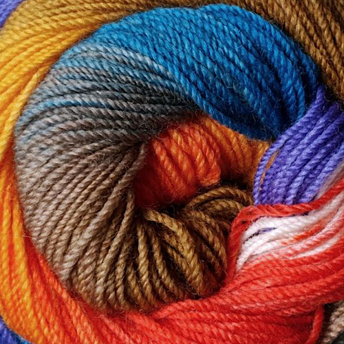 Laines du Nord Harmonious Socks Yarn 004 (Purple, Blue, Yellow, Red)