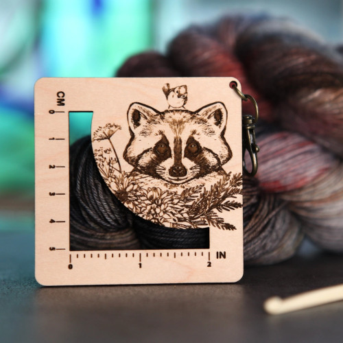 Sunrise Grove Swatch Ruler Maple Forest Raccoon (Bronze Clasp