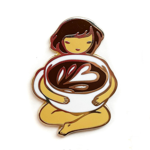 Stasia Burrington Enamel Pin Coffee Girl
