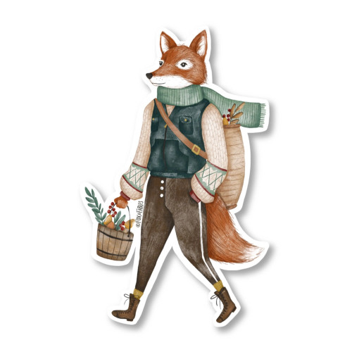 Fox & Fables Sticker (Foraging Fox)