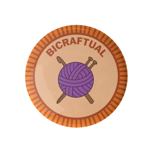 Camp Stitchwood Button Badge (Bicraftual)