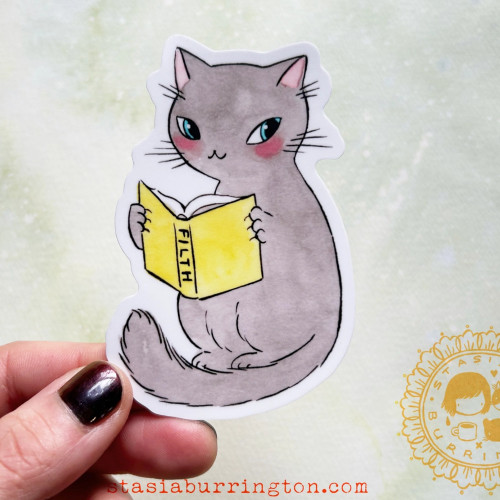 Stasia Burrington Vinyl Sticker Reading Filth Kitty