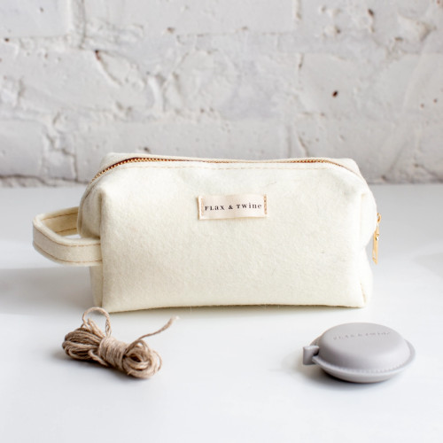 Flax & Twine Felt Notions Bag (Ivory)