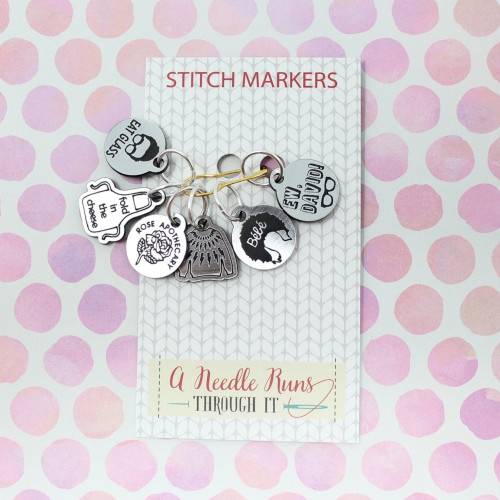 A Needle Runs Through It Stitch Markers Schitt's Creek Inspired (Ring)