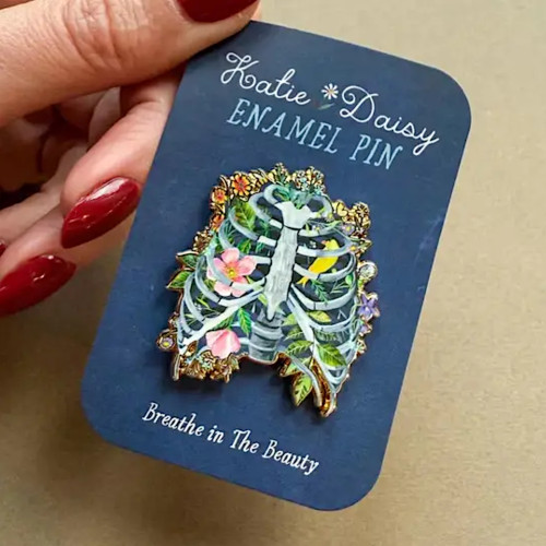 Katie Daisy Enamel Pin (Rib Cage)