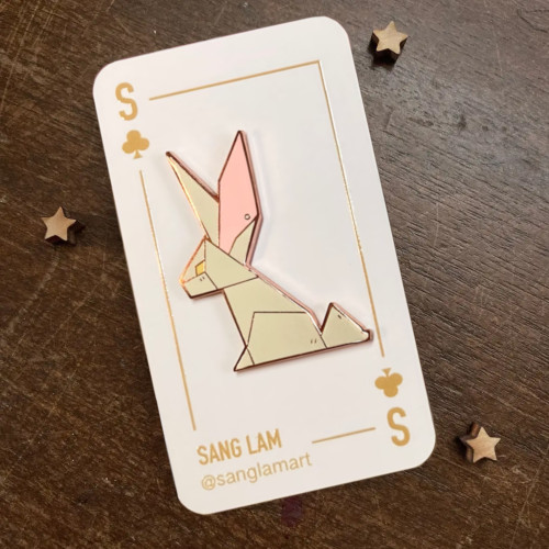 Sang Lam Enamel Pin (Origami Bunny)
