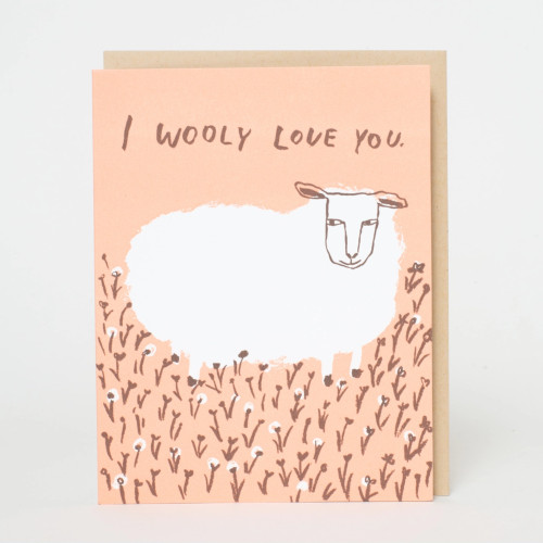 Egg Press Letterpress Greeting Card (Wooly Love You)