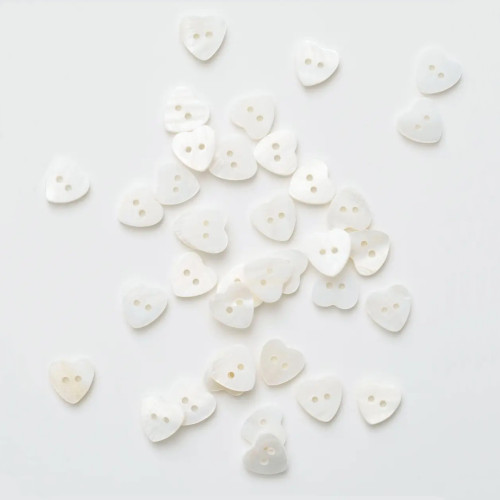 Matchy Matchy Sewing Club Heart Shaped Shell Buttons (Set of 12)