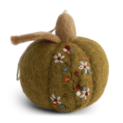 Gry and Sif Ornament Pumpkin w/ Embroidery