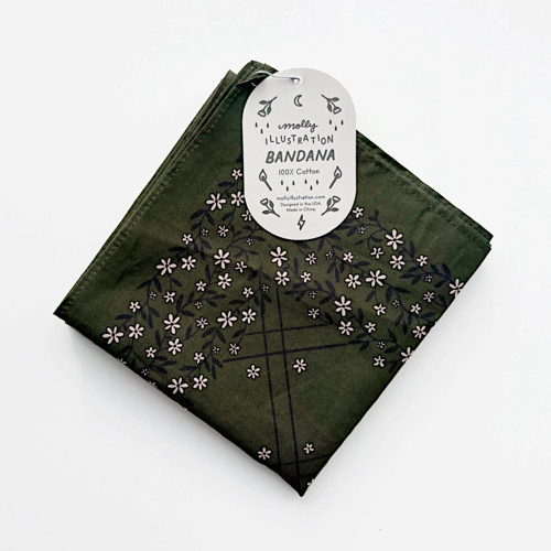 Molly Illustration Cotton Bandana