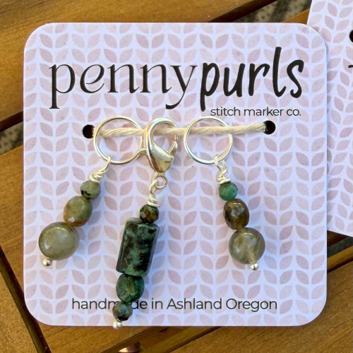 Penny Purls Stitch Marker Set of 3 Turquoise