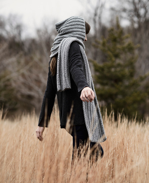 Blue Sky Fibers Pattern Breezy Point Hood Scarf