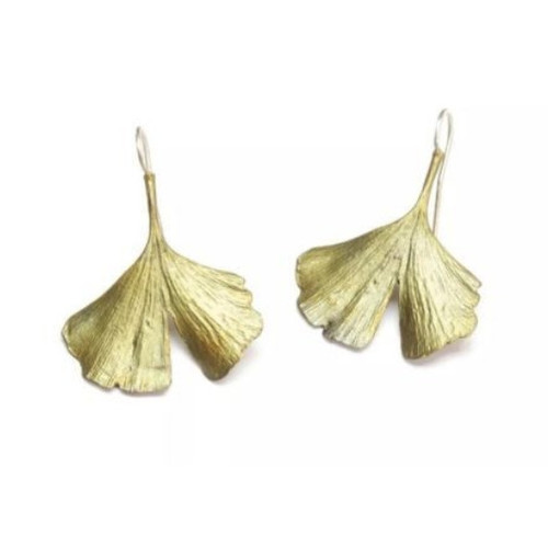 Michael Michaud Earrings Gingko Single Leaf-0
